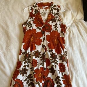 Her Pony matching linen button up dress with collar